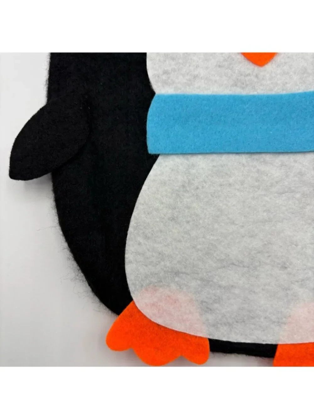Winter Penguin Drawstring Pouch Felt Handmade Craft Christmas Holiday Gift Bag